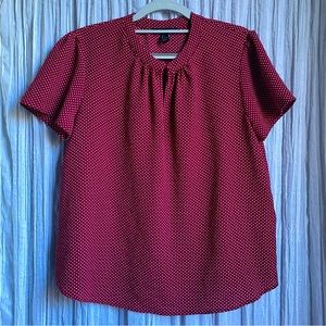 Polka Dot Keyhole Blouse